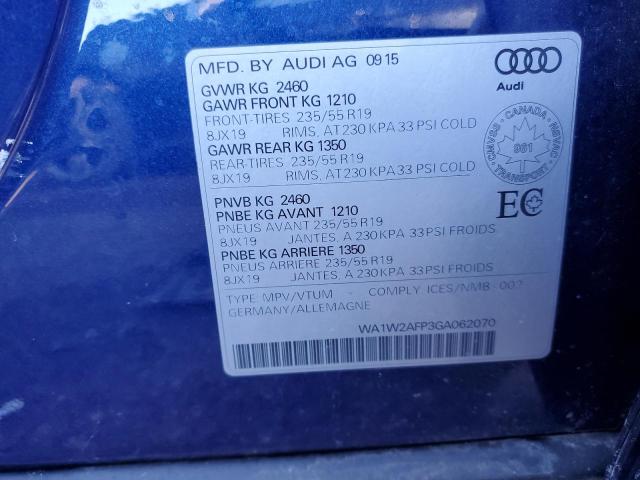 2016 AUDI Q5 TECHNIK WA1W2AFP3GA062070