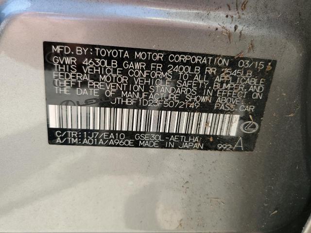 2015 LEXUS IS 250 JTHBF1D23F5072149