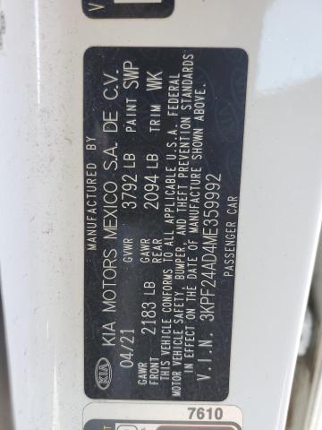 2021 KIA FORTE FE - 3KPF24AD4ME359992