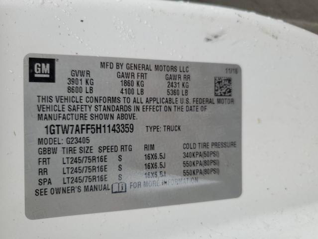 2017 GMC SAVANA G25 1GTW7AFF5H1143359
