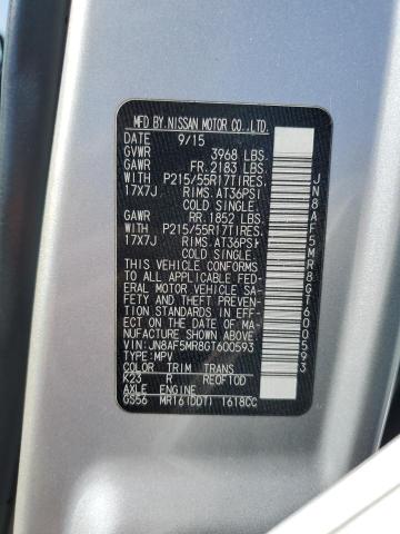 2016 NISSAN JUKE S JN8AF5MR8GT600593