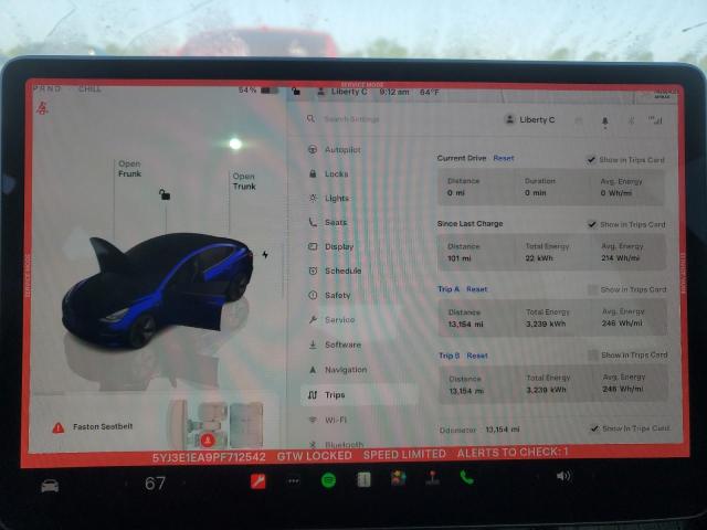 2023 TESLA MODEL 3 - 5YJ3E1EA9PF712542
