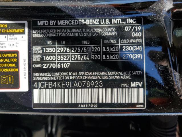 2020 MERCEDES-BENZ GLE 350 4M - 4JGFB4KE9LA078923