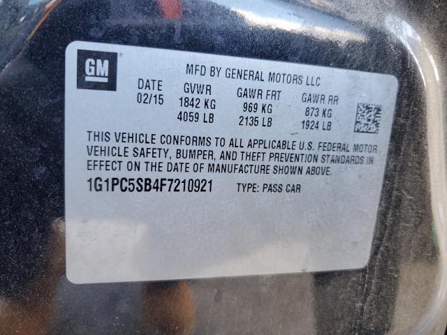 2015 CHEVROLET CRUZE LT - 1G1PC5SB4F7210921