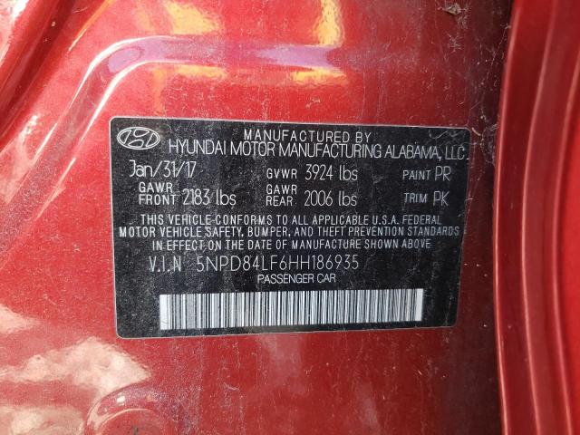 2017 HYUNDAI ELANTRA SE 5NPD84LF6HH186935