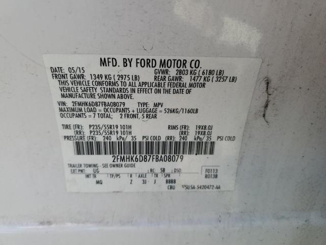 2015 FORD FLEX LIMIT - 2FMHK6D87FBA08079