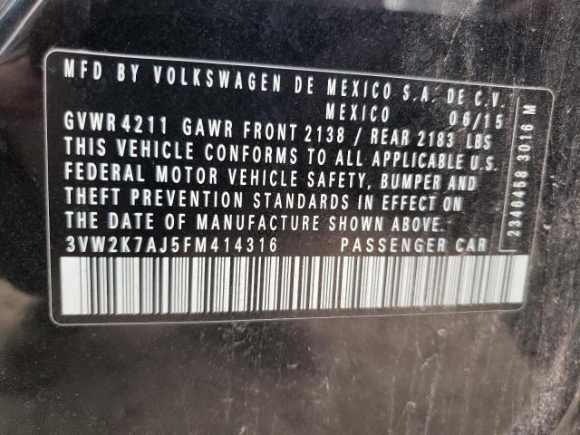 2015 VOLKSWAGEN JETTA BASE 3VW2K7AJ5FM414316