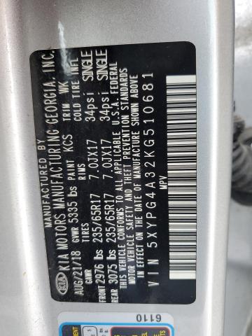 2019 KIA SORENTO L - 5XYPG4A32KG510681