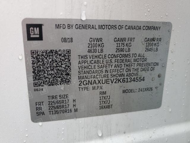 2019 CHEVROLET EQUINOX LT - 2GNAXUEV2K6134554