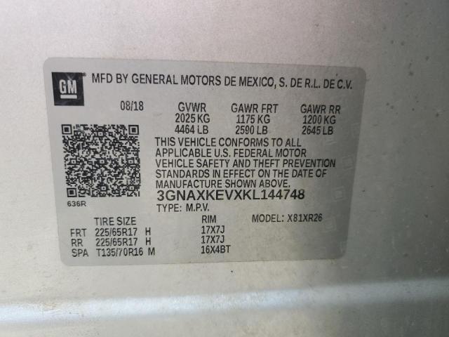 2019 CHEVROLET EQUINOX LT - 3GNAXKEVXKL144748