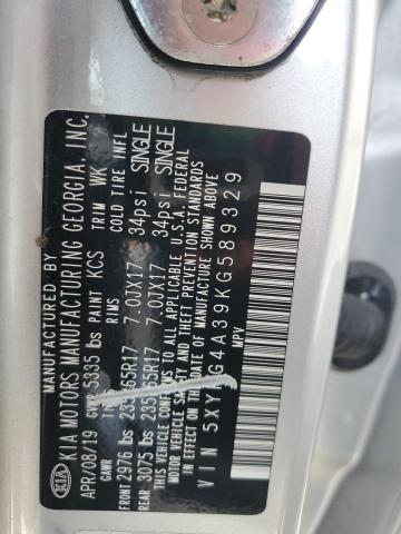 2019 KIA SORENTO L - 5XYPG4A39KG589329