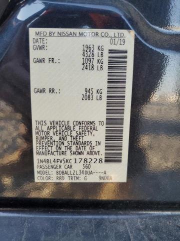 2019 NISSAN ALTIMA PLA 1N4BL4FV5KC178228