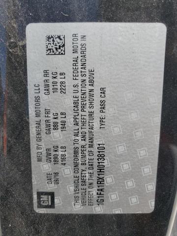 2017 CHEVROLET CAMARO LS - 1G1FA1RX1H0138101