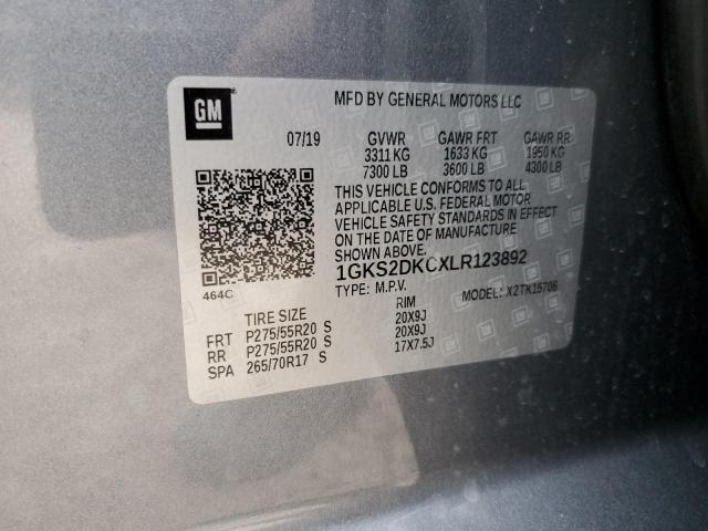 2020 GMC YUKON SLT 1GKS2DKCXLR123892