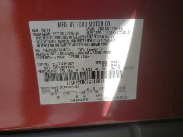 2015 FORD TAURUS LIM - 1FAHP2F80FG118014