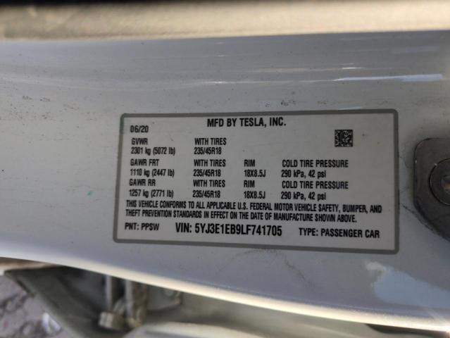 2020 TESLA MODEL 3 - 5YJ3E1EB9LF741705