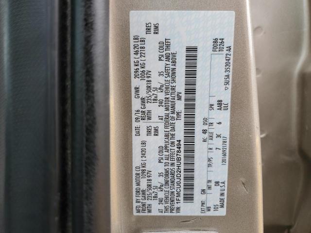 2017 FORD ESCAPE TIT - 1FMCU0JD2HUB78494