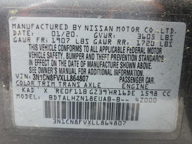 2020 NISSAN VERSA SR - 3N1CN8FVXLL864807