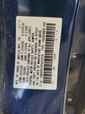 2015 HONDA ACCORD LX 1HGCR2F32FA202536
