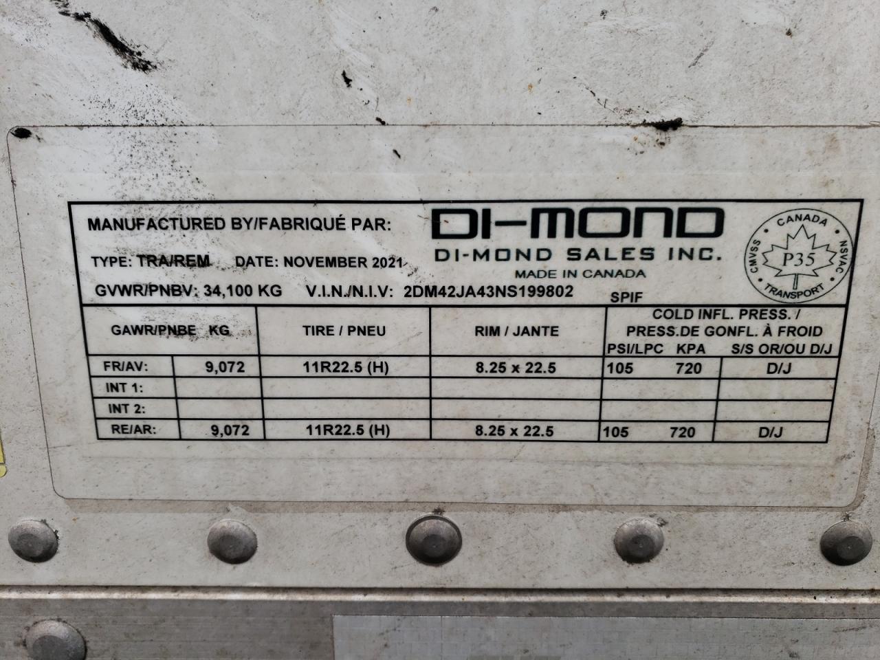 Lot #3297069499 2022 DIAMOND TRAILER