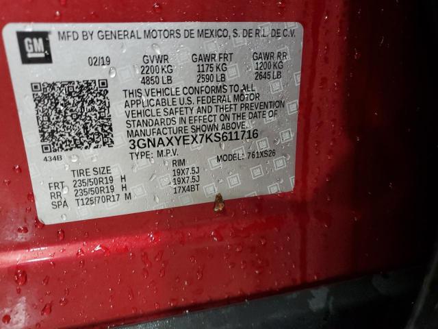 2019 CHEVROLET EQUINOX PR - 3GNAXYEX7KS611716