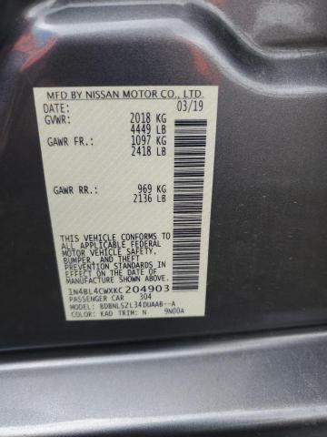 2019 NISSAN ALTIMA SR - 1N4BL4CWXKC204903