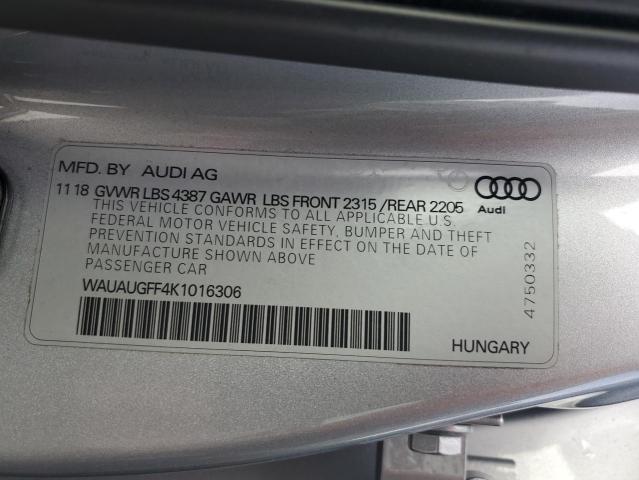 2019 AUDI A3 PREMIUM WAUAUGFF4K1016306
