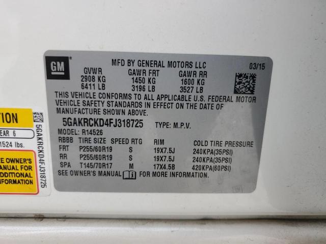 2015 BUICK ENCLAVE - 5GAKRCKD4FJ318725