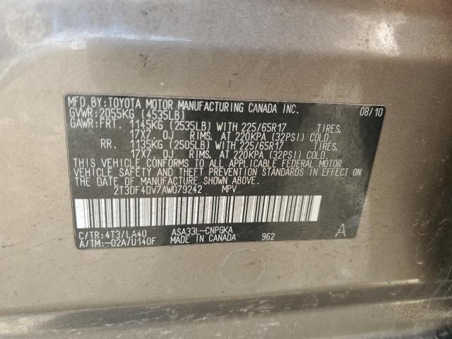 2010 TOYOTA RAV4 LIMIT - 2T3DF4DV7AW079242