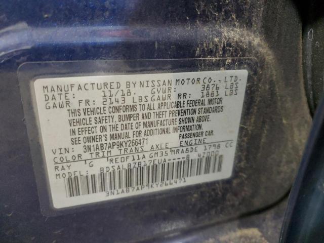 2019 NISSAN SENTRA S 3N1AB7AP9KY266471