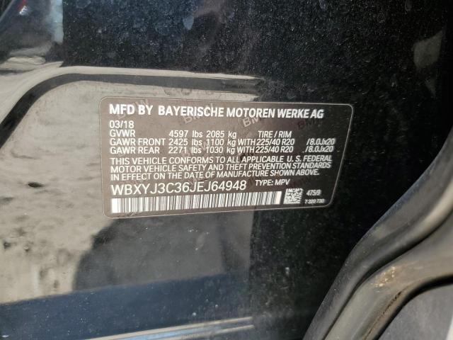 2018 BMW X2 SDRIVE2 WBXYJ3C36JEJ64948
