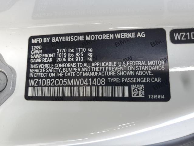 2021 TOYOTA SUPRA WZ1DB2C05MW041408