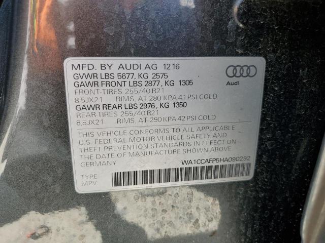 2017 AUDI SQ5 PREMIU WA1CCAFP5HA090292