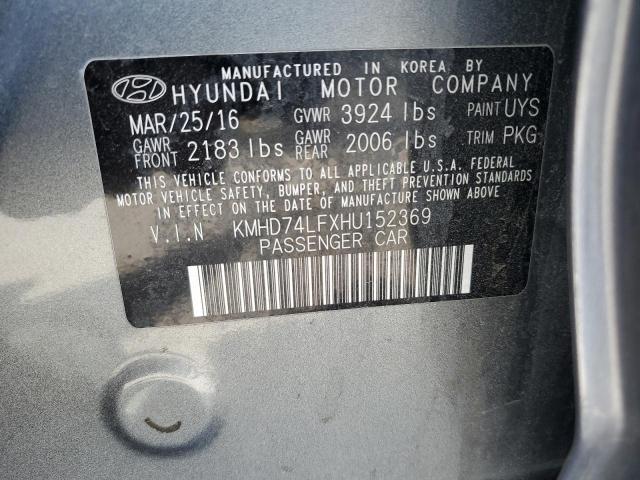 2017 HYUNDAI ELANTRA SE - KMHD74LFXHU152369