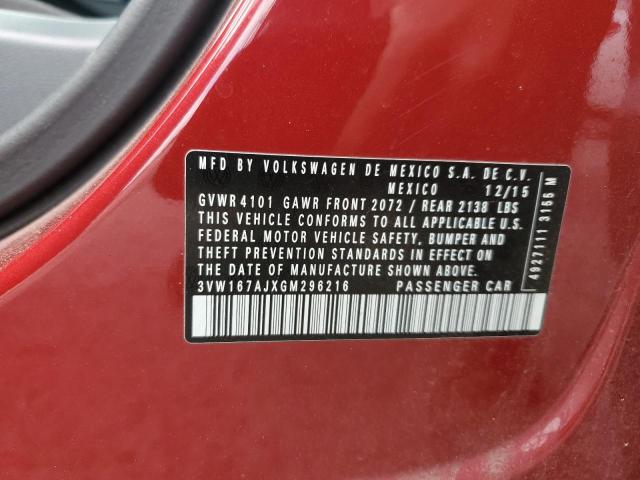 2016 VOLKSWAGEN JETTA S - 3VW167AJXGM296216