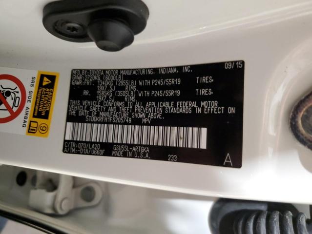 2015 TOYOTA HIGHLANDER - 5TDDKRFH1FS205748