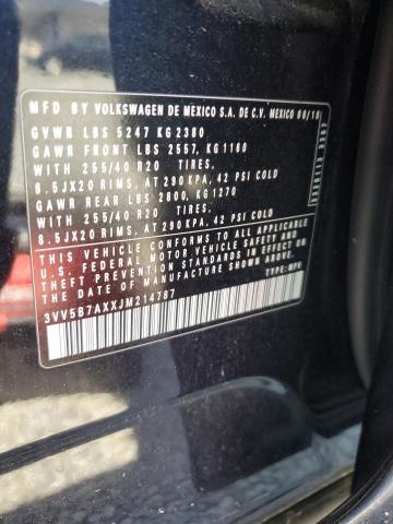 2018 VOLKSWAGEN TIGUAN SEL 3VV5B7AXXJM214787