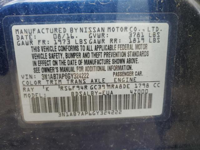 2016 NISSAN SENTRA S - 3N1AB7AP6GY324222