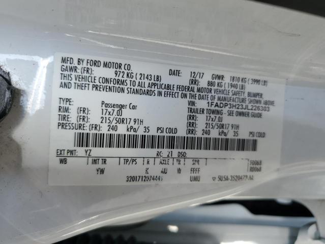 2018 FORD FOCUS SEL - 1FADP3H23JL226303