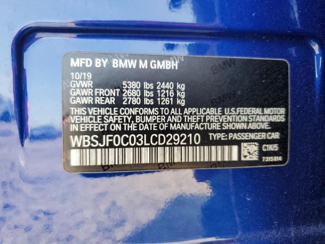 2020 BMW M5 BASE - WBSJF0C03LCD29210