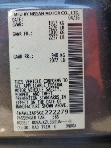 2016 NISSAN ALTIMA 2.5 - 1N4AL3AP5GC222279