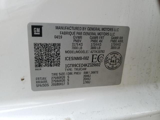 2019 GMC SIERRA K15 - 1GTR9CED4KZ329602