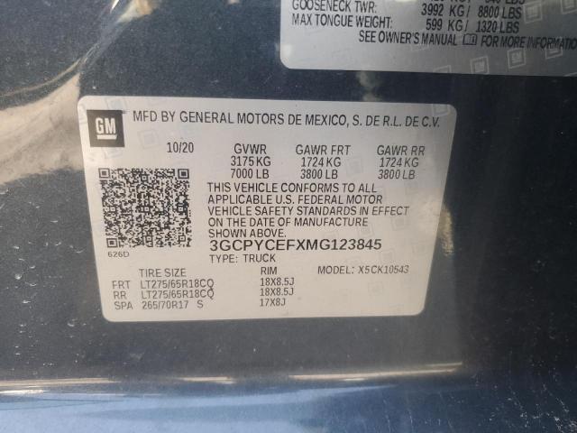 2021 CHEVROLET SILVERADO - 3GCPYCEFXMG123845