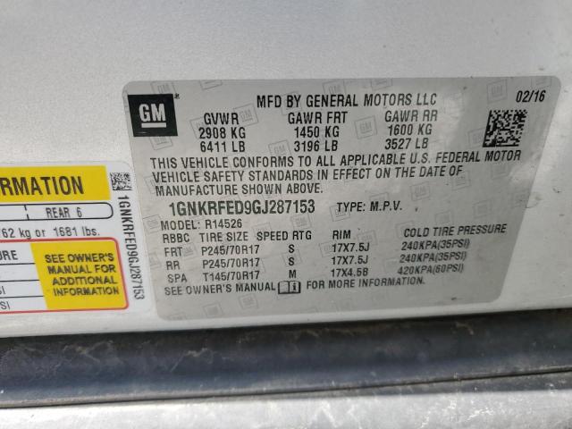2016 CHEVROLET TRAVERSE L - 1GNKRFED9GJ287153