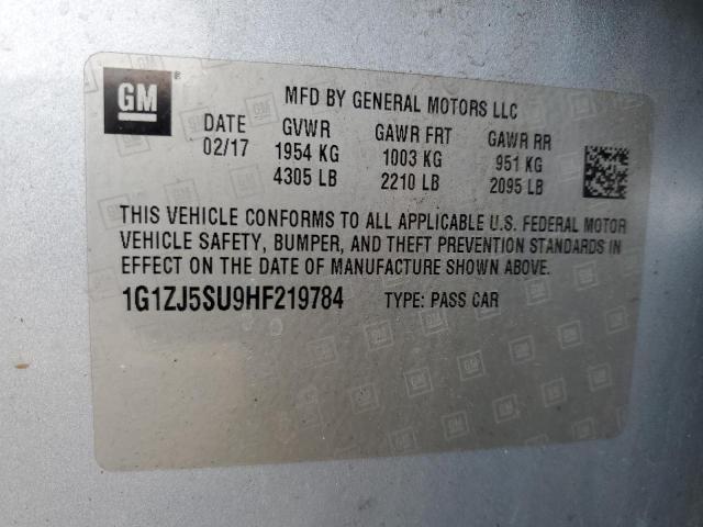 2017 CHEVROLET MALIBU HYB 1G1ZJ5SU9HF219784