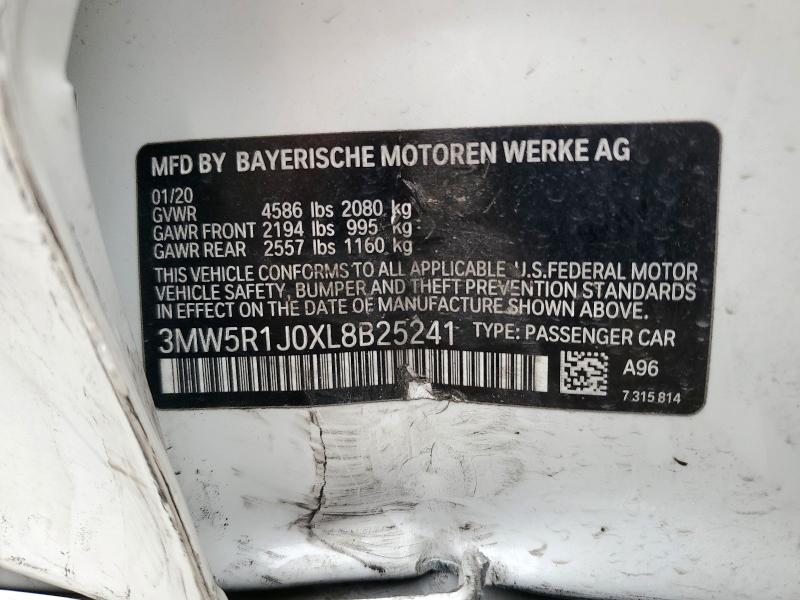 2020 BMW 330I 3MW5R1J0XL8B25241