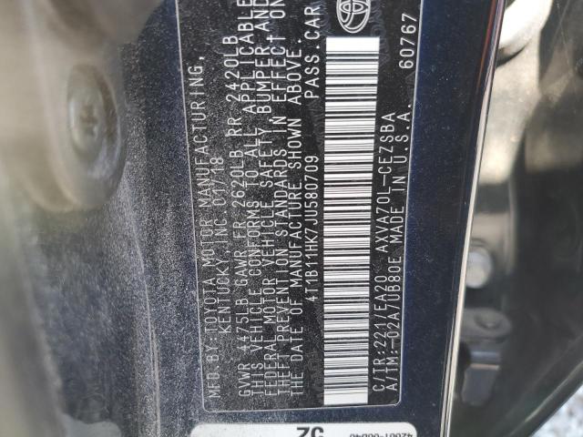 2018 TOYOTA CAMRY L - 4T1B11HK7JU580709