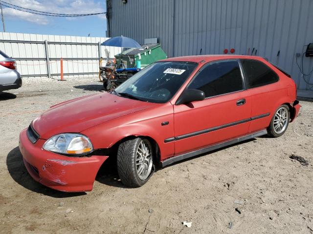 HONDA CIVIC CX 1997 red  gas 2HGEJ6325VH116740 photo #1