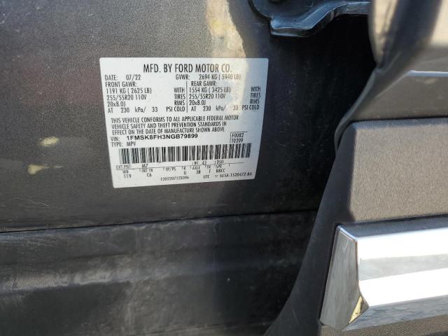 2022 FORD EXPLORER L - 1FMSK8FH3NGB79899
