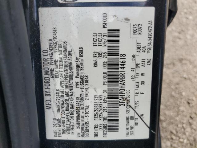 2011 FORD FUSION SE - 3FAHP0HA9BR144618
